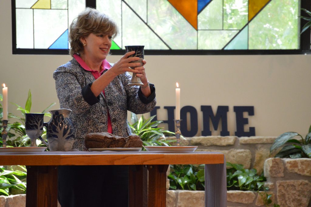 Nancy Pittman in the Phillips Theological Seminary Chapel